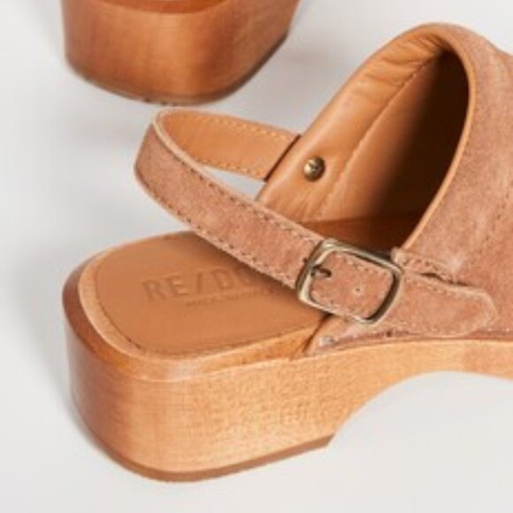 NEW RE/DONE Made In Italy Leather 70's Classic Clogs Cuoio for women 567mn - Picture 9 of 9